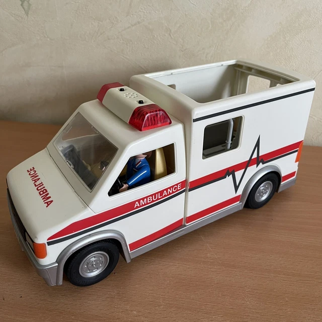 PLAYMOBIL AMBULANCE RESCUE Vehicle Siren & Flashing Lights 2011 Geobra