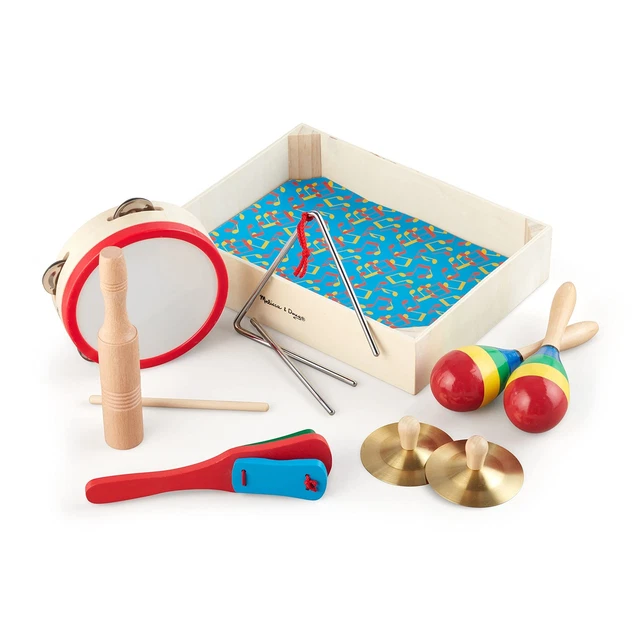 Melissa & Doug Band-in-a-Box Clap! Clang! Tap! - 10-Piece Musical Instrument ...