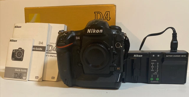 Nikon D4 16.2MP Digital SLR Camera Body w/ Box, Charger & Original Manuals