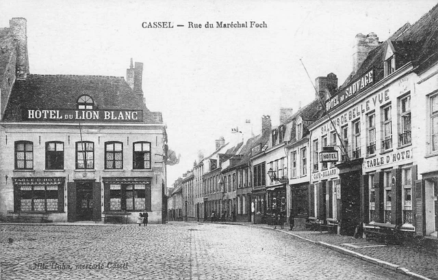 CPA Dept 59 Nord - Cassel rue du Maréchal Foch Hôtel du Lion Blanc