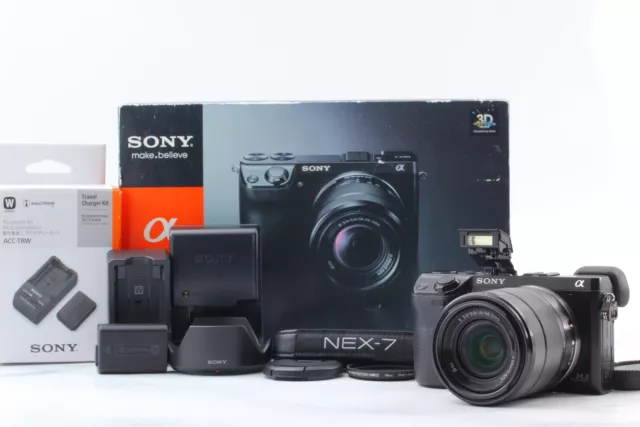 [A MINT] Sony Alpha NEX-7 24.3MP Digital Camera Black 18-55mm Lens From Japan
