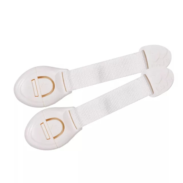 Baby Safety Lock Adhesive Kid Drawer Door Cupboard Cabinet Belt Children White