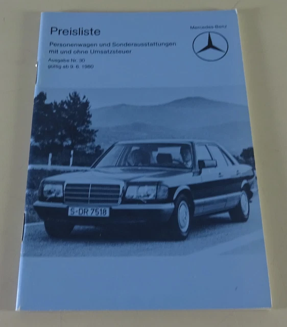 Mercedes 107 Preisliste