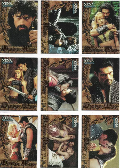 Xena Warrior Princess Trading Cards- God Of War Chase Set Gw1-9- Mint!