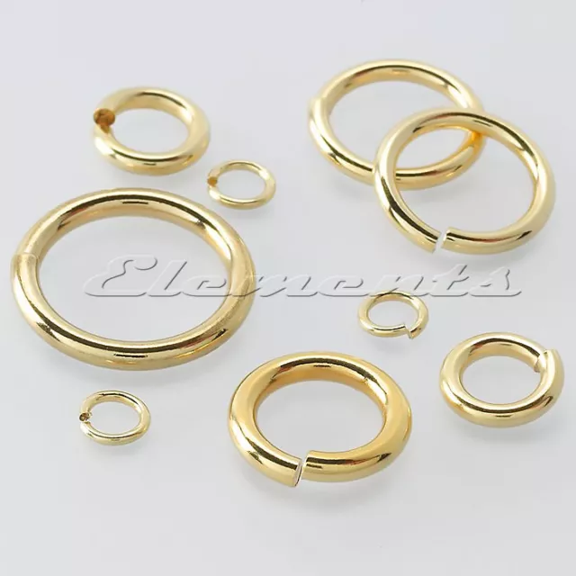 9ct Solid Gold Jump Rings Yellow White Red Gold 2.5mm to 9mm UK Made