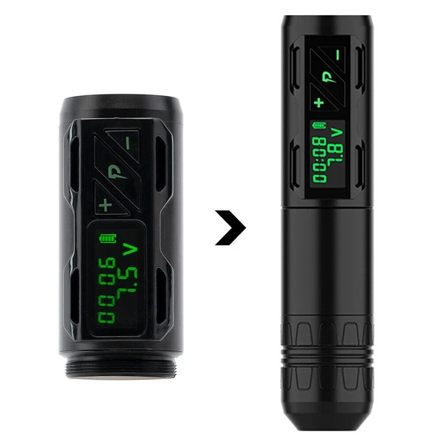 Máquina inalámbrica lápiz giratorio para tatuajes control preciso 1800 mAh motor sin núcleo negro