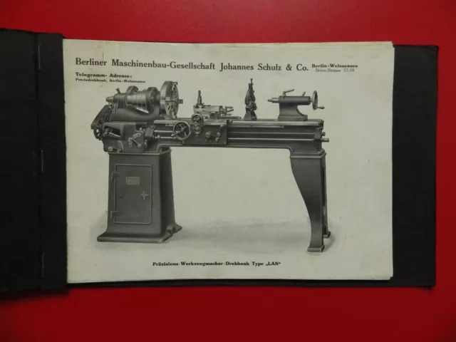 alter Katalog MASCHINENBAU Johannes Schulz & Co. Berlin um 1920 ( 15014 3