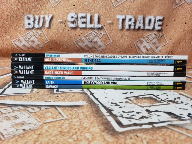 Lot (7) Valiant Savage Armor Hunters Harbinger Graphic Novels Trade Paperback