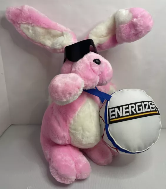 Vintage 1989 Energizer Bunny Pink Plush Promotional Display Large 23" Easter