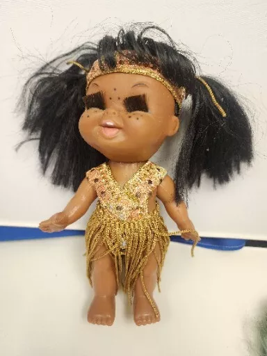 Hawaiian Hula Doll Vintage Skirt Hong Kong Tiki Bar Luau Decor