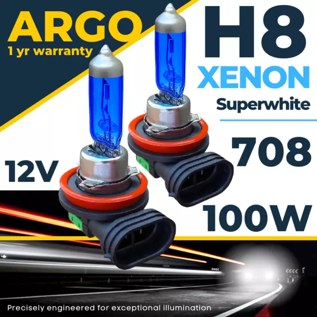 H8 708 Foglight Bulbs 100w Super White Xenon Headlight DRL Fog Light Bulb Lamp