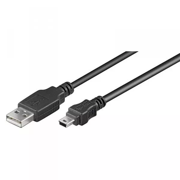 1,5m USB 2.0 Kabel A Stecker auf mini B Stecker 5 pol. schwarz Datenkabel PC