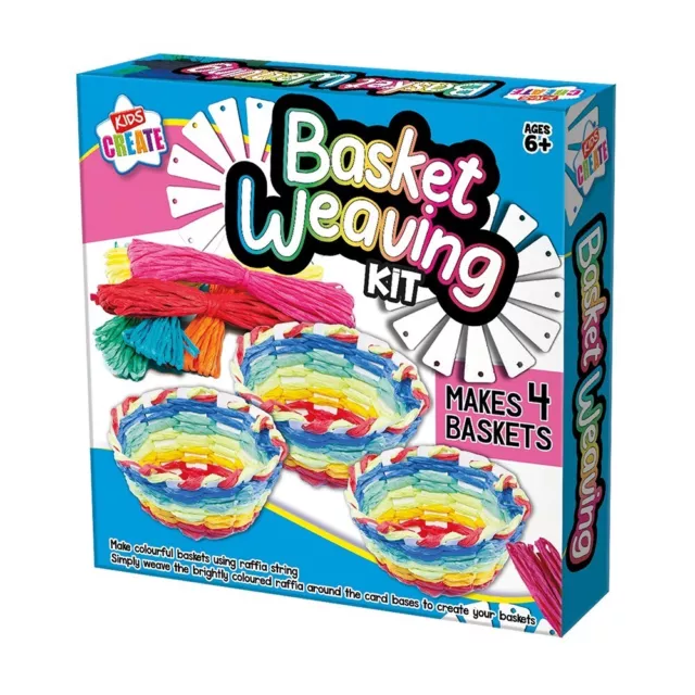 Children's Kids Create Make Your Own Rainbow Basket Making Weaving Craft Kit Set