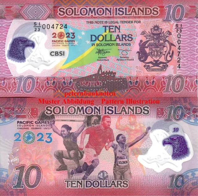 SOLOMON ISLANDS 10 DOLLARS 2023/24 Unc P 39a 6399# Kassenfrisch..