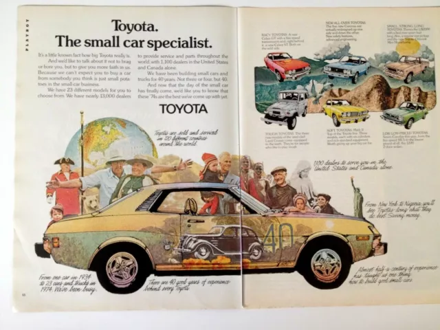 1974 Toyota Model Line Up Print Ad