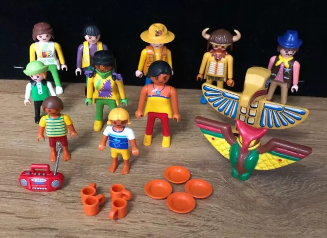 Playmobil Figuren, Safari, Cowboy, Indianer und Familie plus Extras