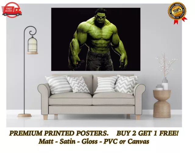 The Incredible Hulk Muscle Gym Art Large Poster Print Gift A0 A1 A2 A3 A4 Maxi