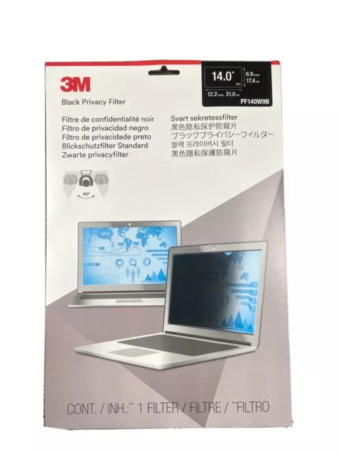 NEW 3M Privacy Filter Screen 14" Widescreen Laptop Comply PF140W9B System 16:9 3