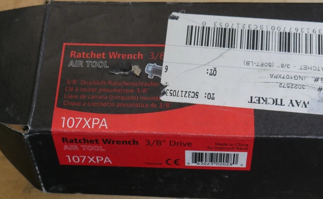 Ingersoll Rand 3/8" Drive Heavy Duty Air Ratchet 107XPA NEW 2