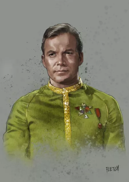 Star Trek Exclusive Captain James T Kirk A4 Artprint By Jason Fletcher
