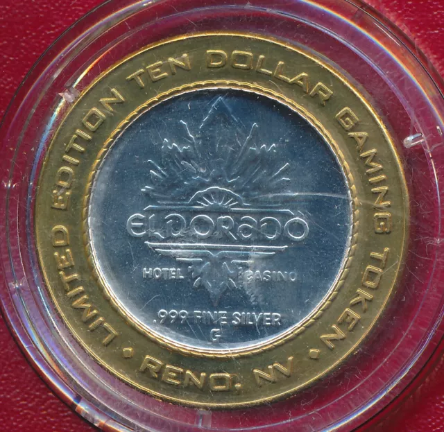 Eldorado Casino Reno Nv 1999/2000 $10 Silver Strike **Millennium Celebration**