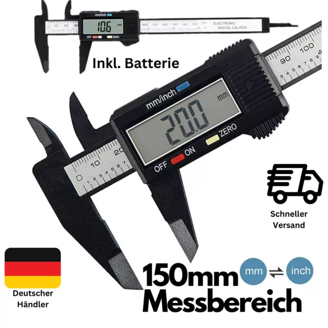 Digitaler Messschieber Schieblehre Messlehre 0-150mm LCD Display Messen Digital~