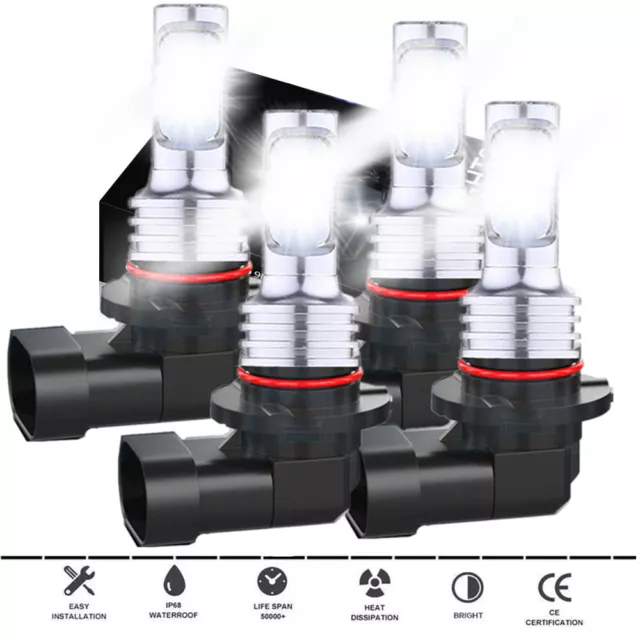 4x 9005 9006 LED Combo Headlight Bulbs High Low Beam 8000K Super White Bright