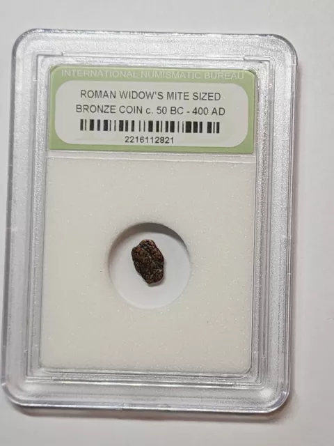 Roman Widow's Mite Sized Bronze Coin 50 BC - 400AD INB Certified