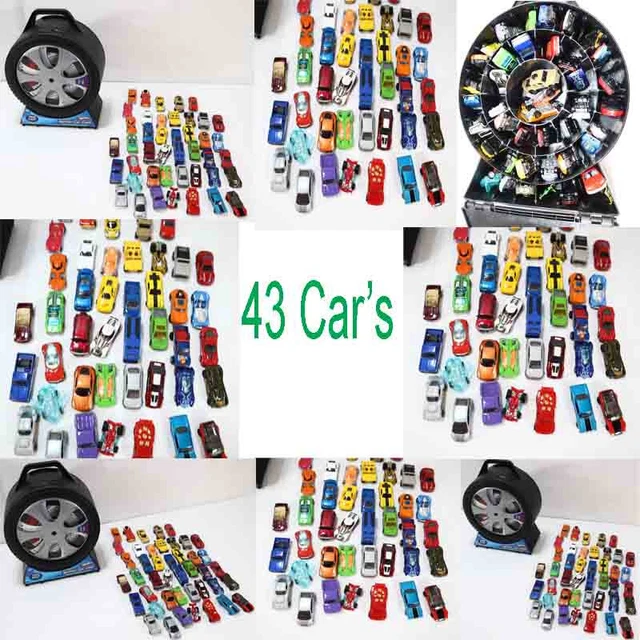 HOT WHEELS SPINNER Car Case Front Back Holds 72 Cars Includes Variety