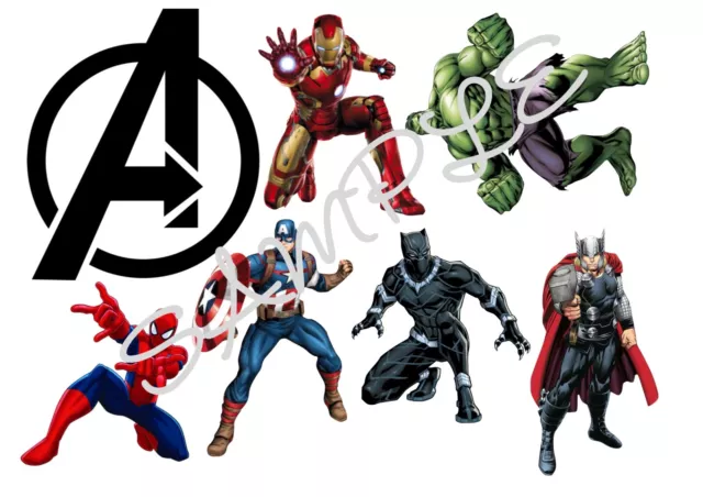 Marvel Avengers Superhero Themed Edible Icing Sheet A4 Cake Topper