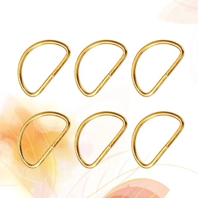 100 PIEZAS Collares soldados con anillos en D para perro Bolso de mano de acero inoxidable