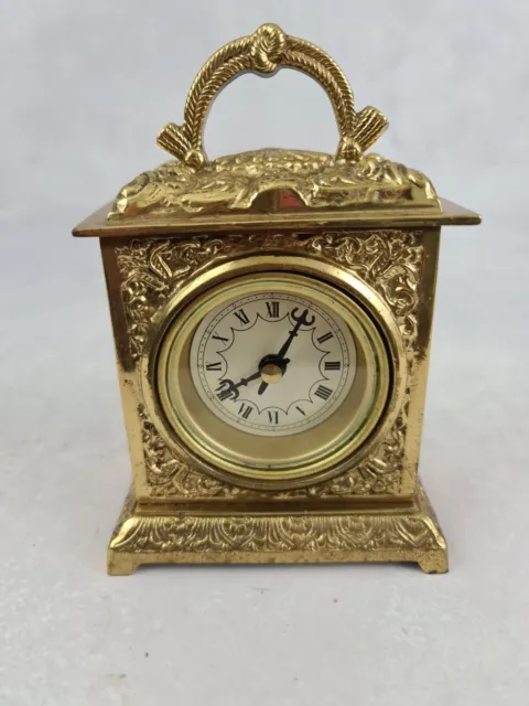 Reloj De Cuarzo De Colección Acabado Dorado Pesado En Relieve - Hecho En Alemania