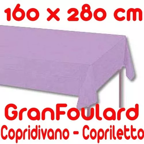 Telo Arredo Copridivano Copriletto GranFoulard copritutto Cotone Viola 160x280cm