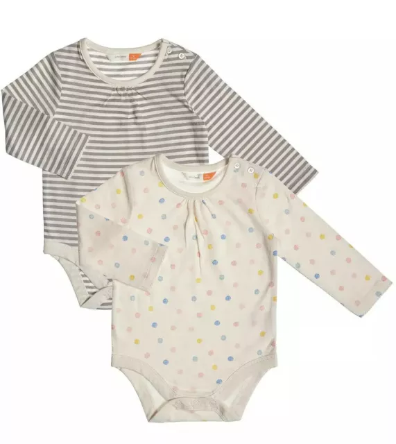 Ex John Lewis Baby Girls Spotty Stripe Bodysuit  x 1 Age 9 12 18 24 36 Months