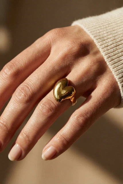 Bague Orientale Ajustable En Plaqué Or 24 Carats - Neuf Avec étiquettes