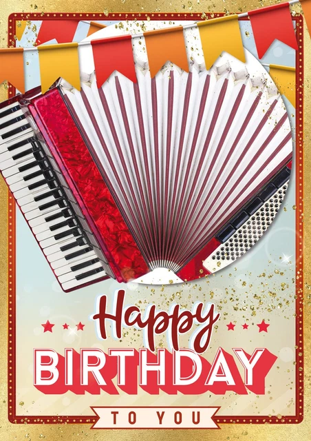 Biglietto di auguri musicale di buon compleanno - Biglietto di compleanno con note a bottone - Biglietto di auguri di carta fatto a mano - UK - Italia