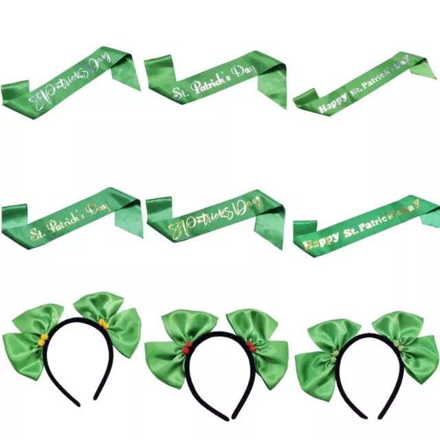 Saint Patricks Day Irish Green Sash Headband Holiday Party Decor