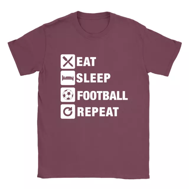 Eat Sleep Football Repeat Mens T-Shirt Gift For Footballer Lover Son Present