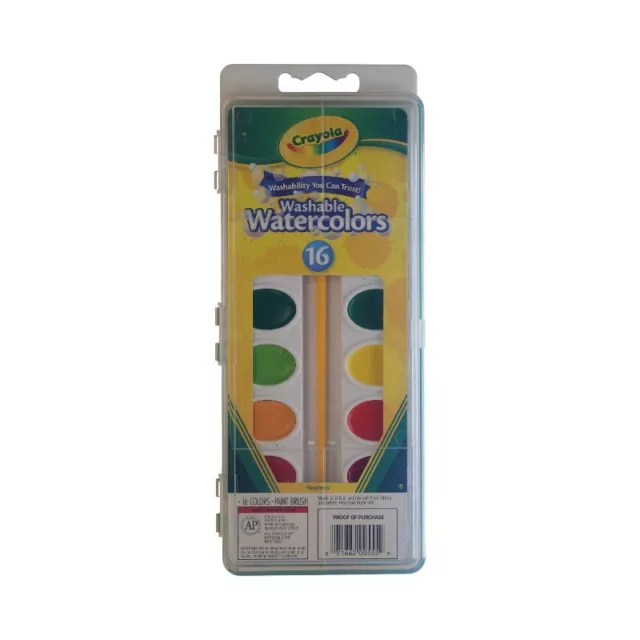 Crayola: 16 Ct. Washable Watercolor Pans With Plastic Handled Brush Crayola Art