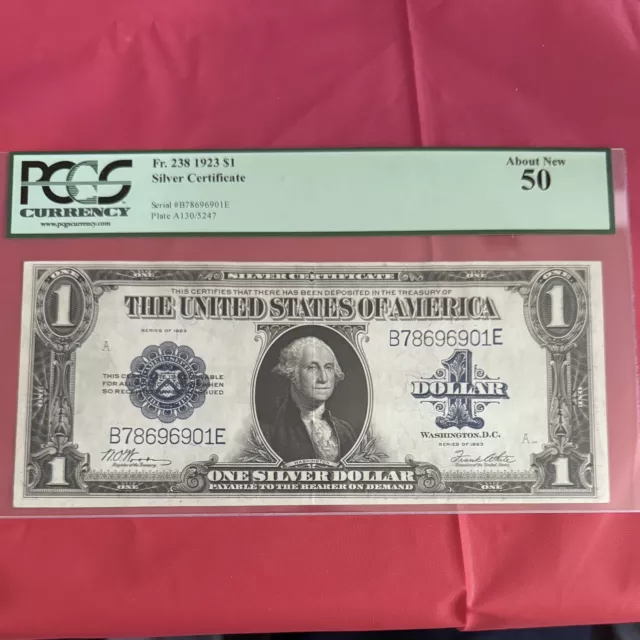 SC 1923 $1 Fr.238 Silver Certificate         PCGS 50 BEAUTIFUL LOOKING FREE SHIP