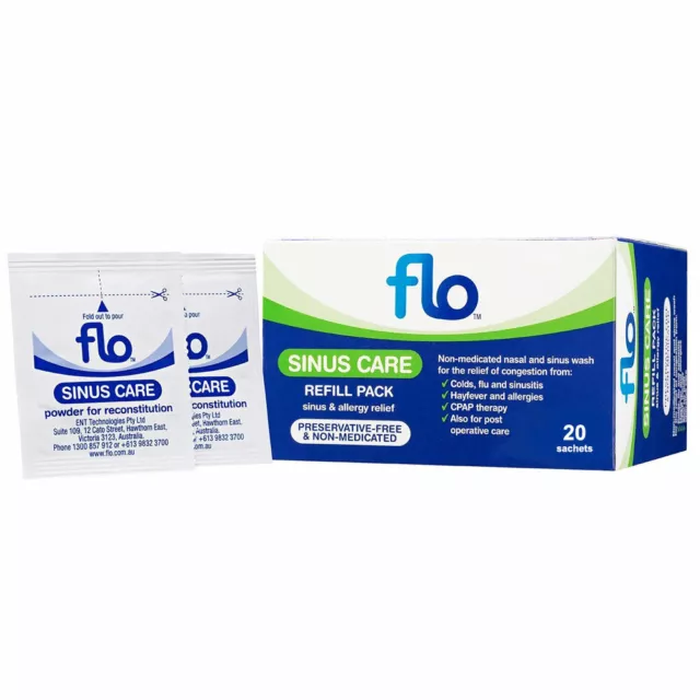 Flo Sinus Care Refill Pack 20 Sachets Non-Medicated Sinus & Allergy Relief