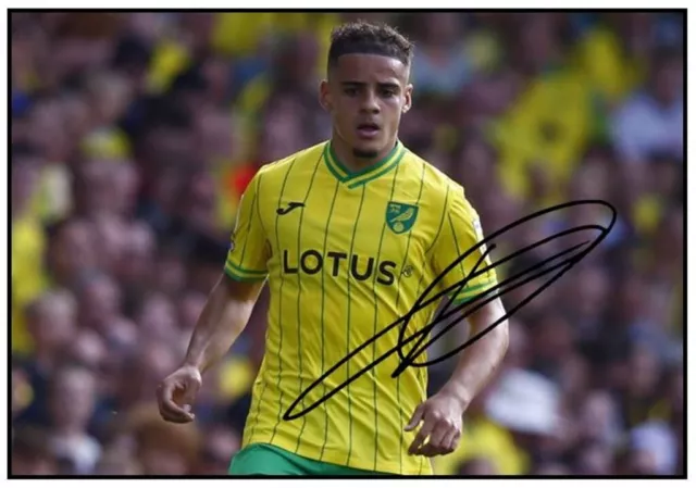 1421. Signed Max Aarons Norwich City Picture 3 (PRINTED AUTOGRAPH - A4)