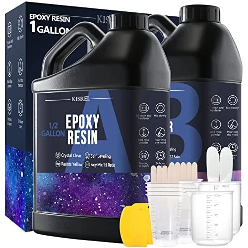 EPOXY RESIN 1GALLON Crystal Clear Epoxy Resin Kit No Yellowing No