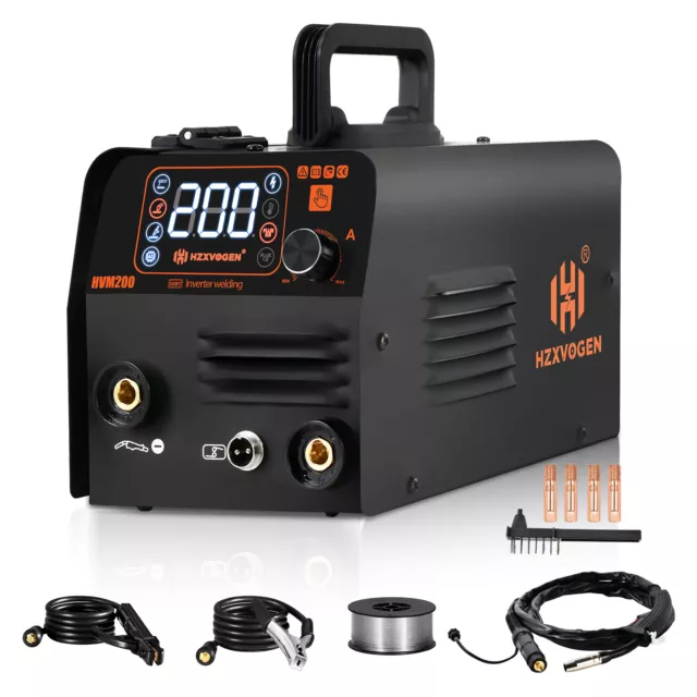 110V 200A Portable Gasless Stick 2 in1 MIG Welding Machine Flux Core Wire Welder