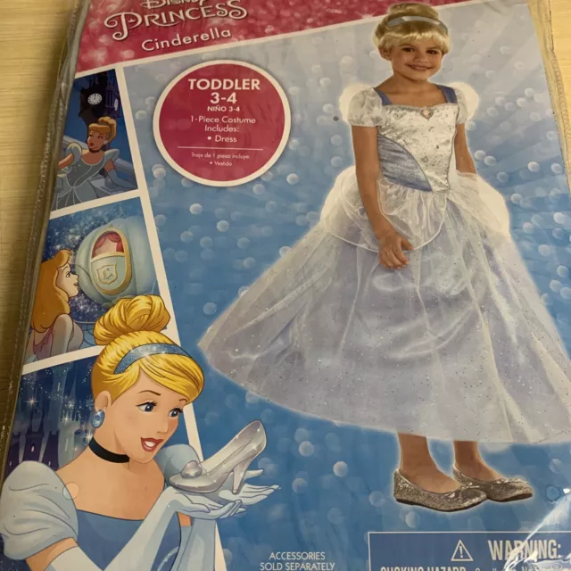 NWT Disney store Cinderella Costume Dress Princess SZ 3-4, 4-6 Girls