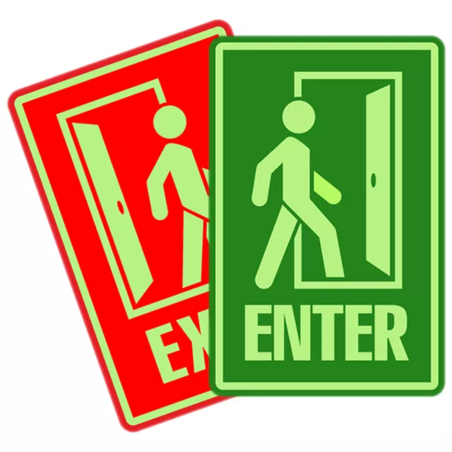 Luminous Evacuation Sign Exit Sticker up Lighting Indoors Decorate 3
