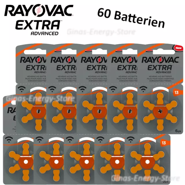 60 Rayovac Extra Advanced AU 13 Hörgeräte Batterien Hörgerät Batterie Typ Nr. 13