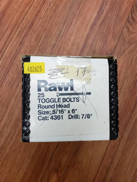Rawl 4361 5/16 X 6 Powers Round Toggle Bolt Zinc Plated (17 Pieces)