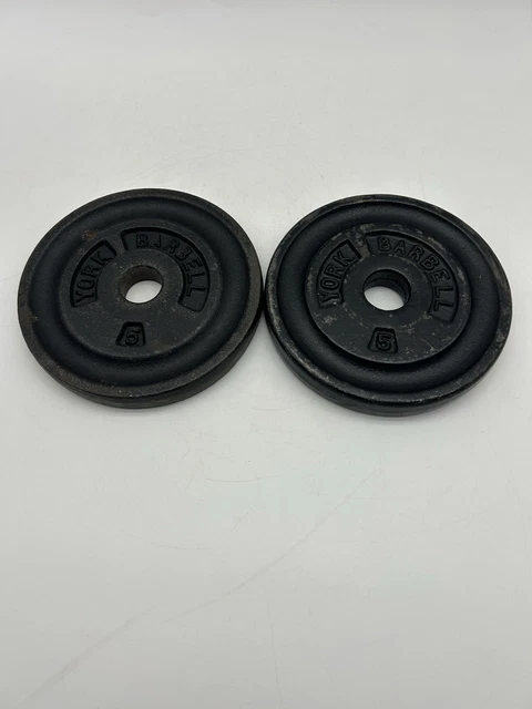 Paire D'haltères Vintage York Barbell 10 Lb - Fonte Standard, Made In USA