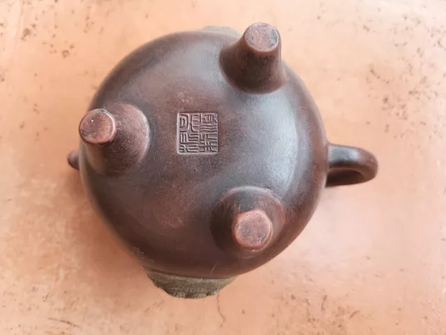 Chinese Yixing Brown Clay Small Teapot 3